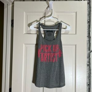 CHIN-UP APPAREL PICK UP ARTIST GRAY RACERBACK TANK-SIZE SMALL